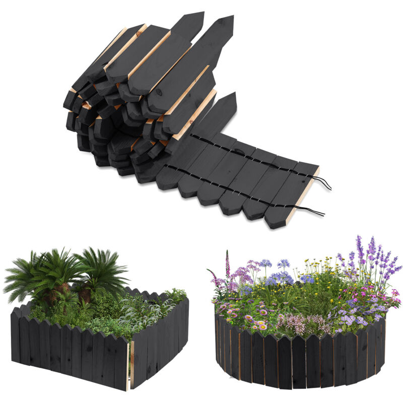 Tubiaz - Bordures de jardin en bardage bois Bordure de tonte 200101.5cm Anthracite