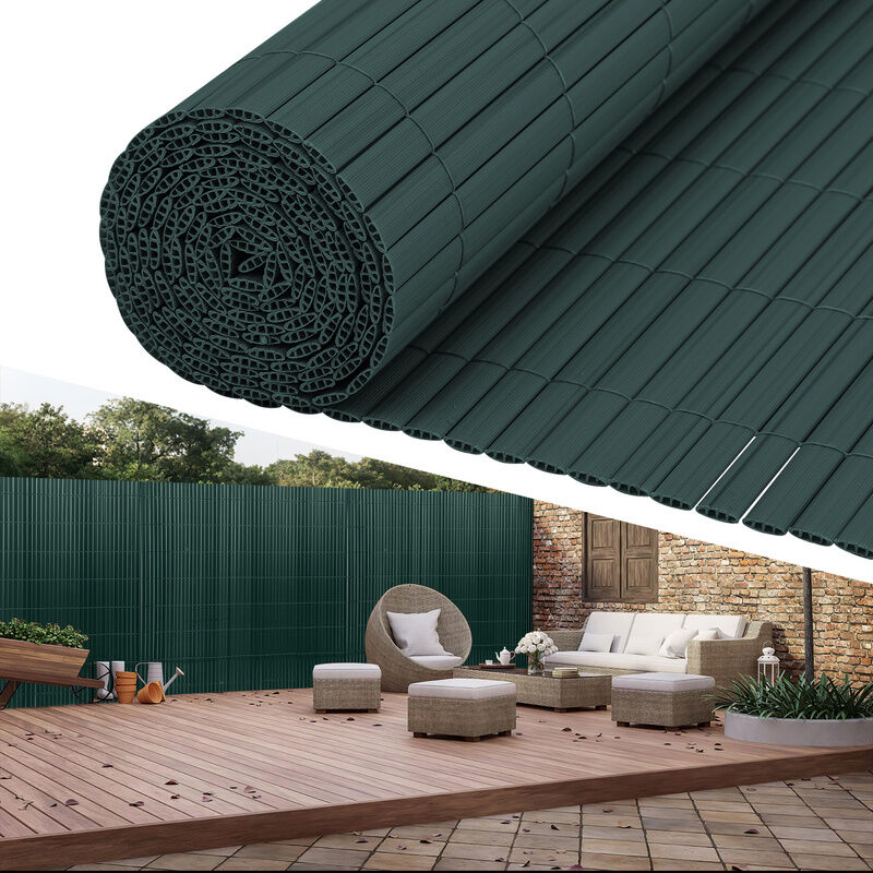 Canisse en pvc Canisse pvc pour jardin balcon terrasse. Balcon clôture brise-vent Vert 100 x 400cm - Tubiaz