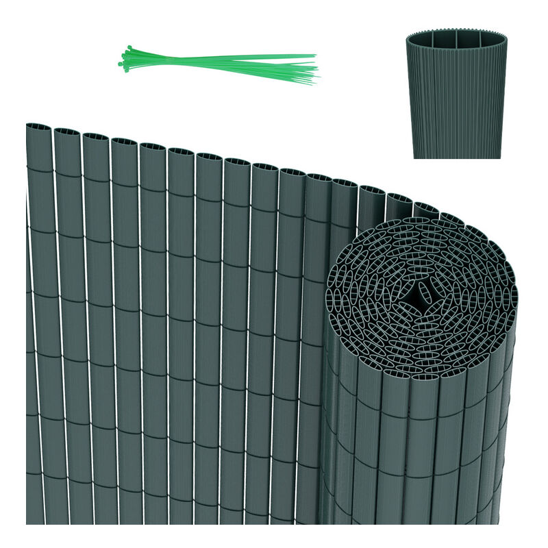 Canisse en pvc Canisse pvc pour jardin balcon terrasse. Balcon clôture brise-vent Vert 90 x 400cm - Tubiaz