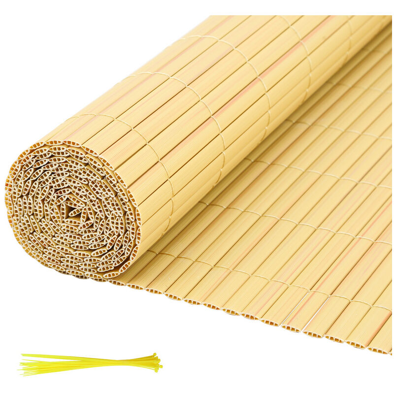 Canisse pvc Brise Vue, Paravent de Jardin, Piscines, Balcon Terrasse, Palissade en pvc Résistant aux uv, Intempéries, Beige 180 x 400 cm - Tubiaz