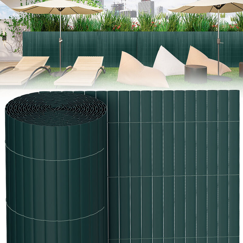 Canisse pvc Brise Vue, Paravent de Jardin, Piscines, Balcon Terrasse, Palissade en pvc Résistant aux uv, Intempéries, Vert 120 x 400 cm - Tubiaz