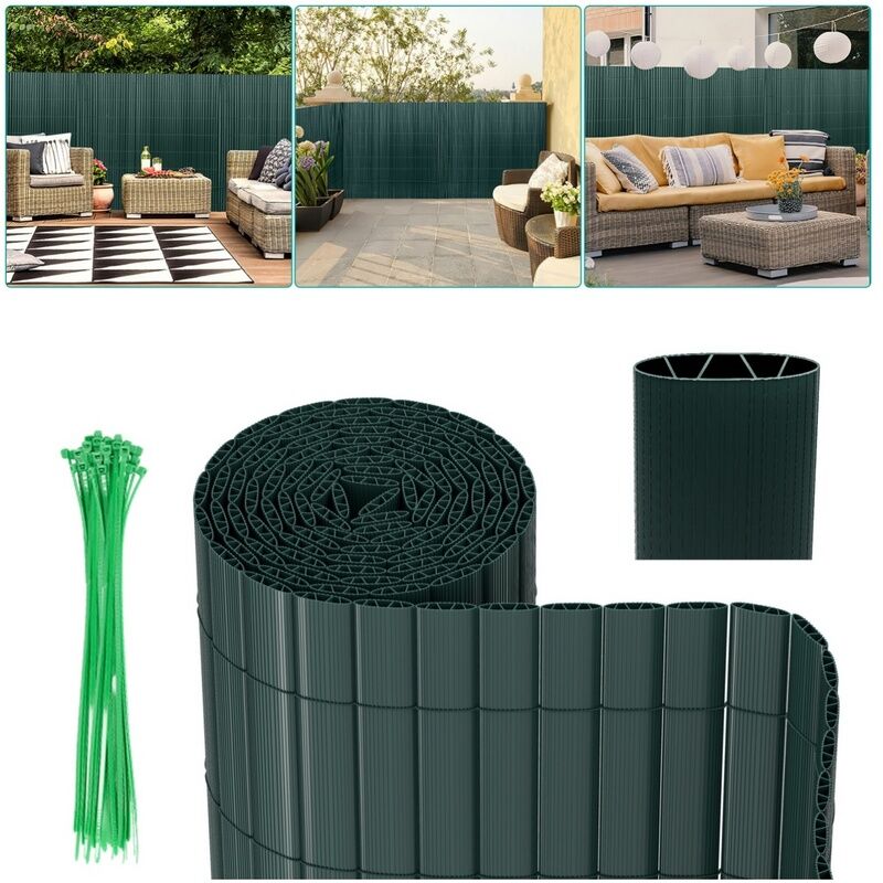Canisse pvc pour jardin balcon terrasse Balcon clôture brise-vent Stores Balcon Vert 140 x 300cm - Tubiaz