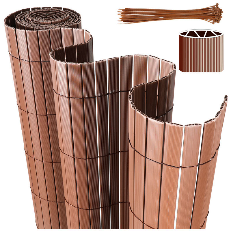 Canisse pvc pour jardin balcon terrasse Balcon clôture brise-vent Stores Balcon Marron 180 x 900cm - Tubiaz