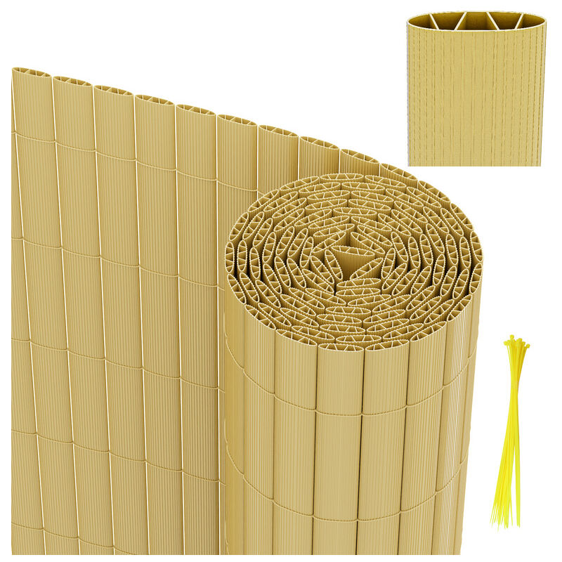 Canisse pvc pour jardin balcon terrasse Balcon clôture brise-vent Stores Balcon Bambou 80 x 300cm - Tubiaz