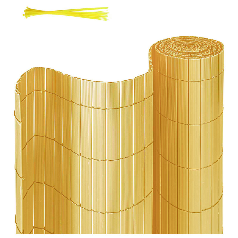 Canisse pvc pour jardin balcon terrasse Balcon clôture brise-vent Stores Balcon Bambou 180 x 500cm - Tubiaz