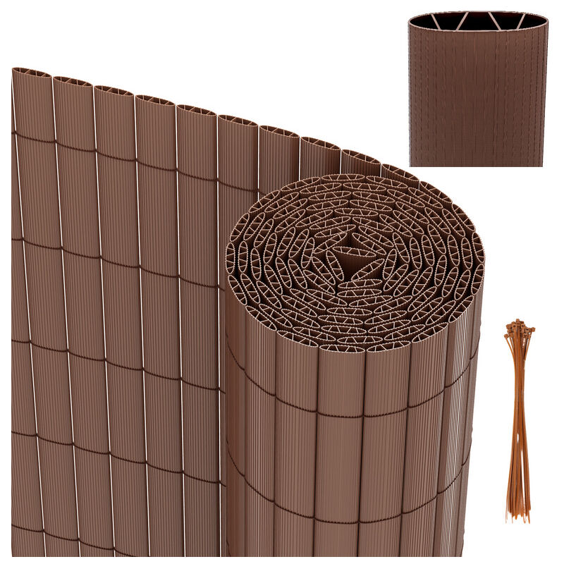 Canisse pvc pour jardin balcon terrasse Balcon clôture brise-vent Stores Balcon Marron 90 x 300cm - Tubiaz