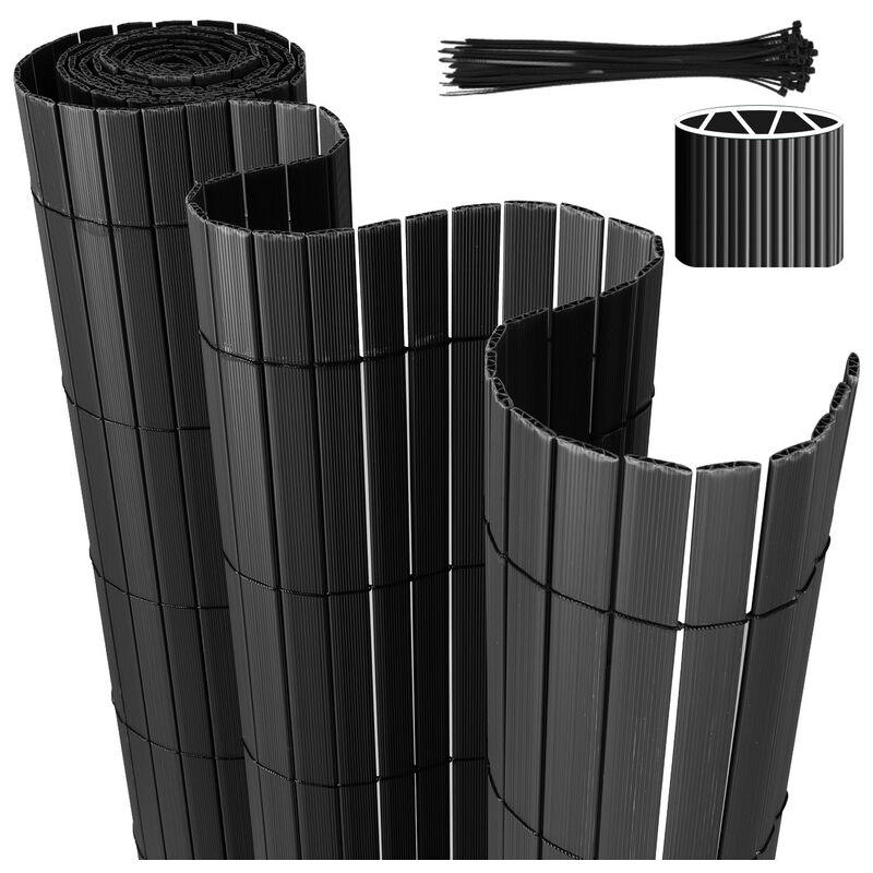 Canisse pvc pour jardin balcon terrasse Balcon clôture brise-vent Stores Balcon Gris 140 x 900cm - Tubiaz