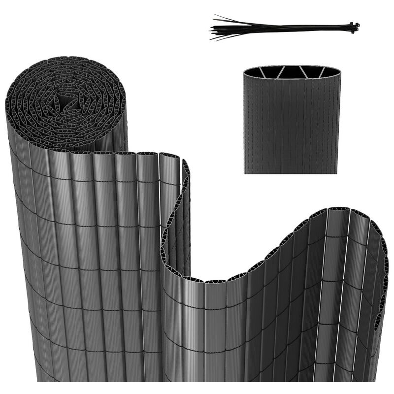 Canisse pvc pour jardin balcon terrasse Balcon clôture brise-vent Stores Balcon Gris 120 x 500cm - Tubiaz