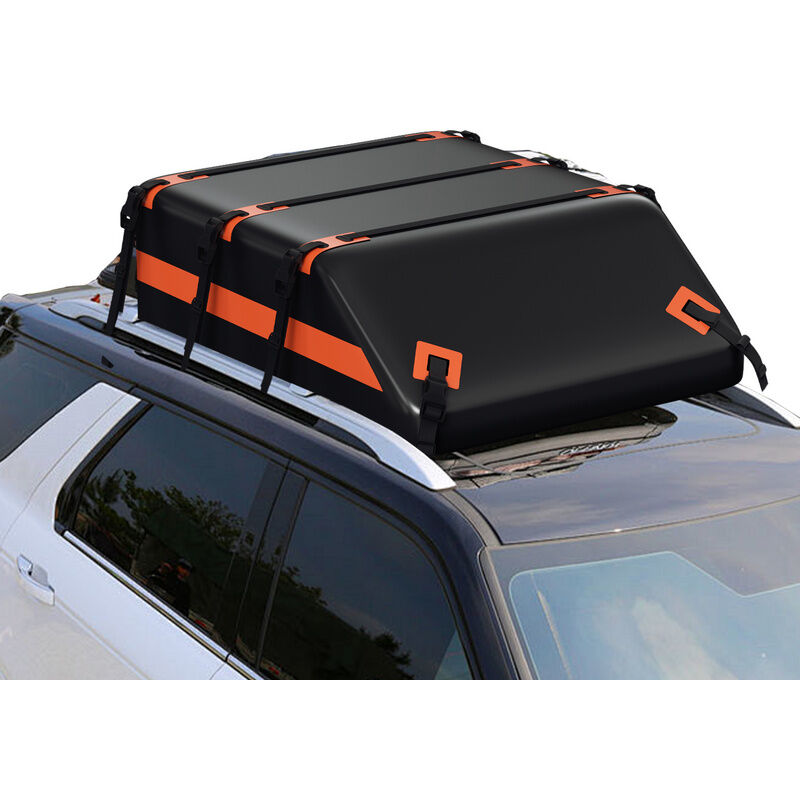 Coffre de toit 550L Coffre à bagages Coffre de toit pliable pour voiture Sac de toit noir - Tubiaz