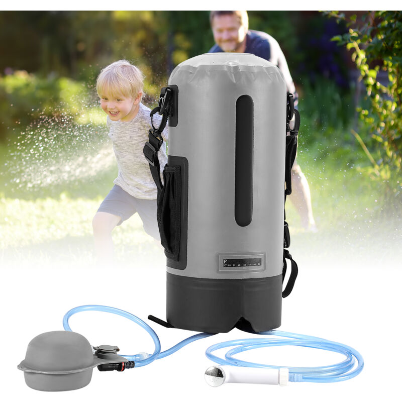 Douche de camping Douche de jardin Sac à eau portable 12L Shower Outdoor avec pompe - Tubiaz