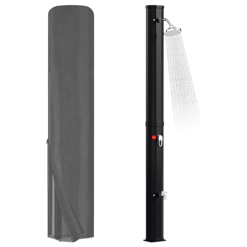 Douche solaire d'extérieur Douche Solaire pour Piscine Douche Solaire de Jardin 35L Noir avec housse de protection - Tubiaz