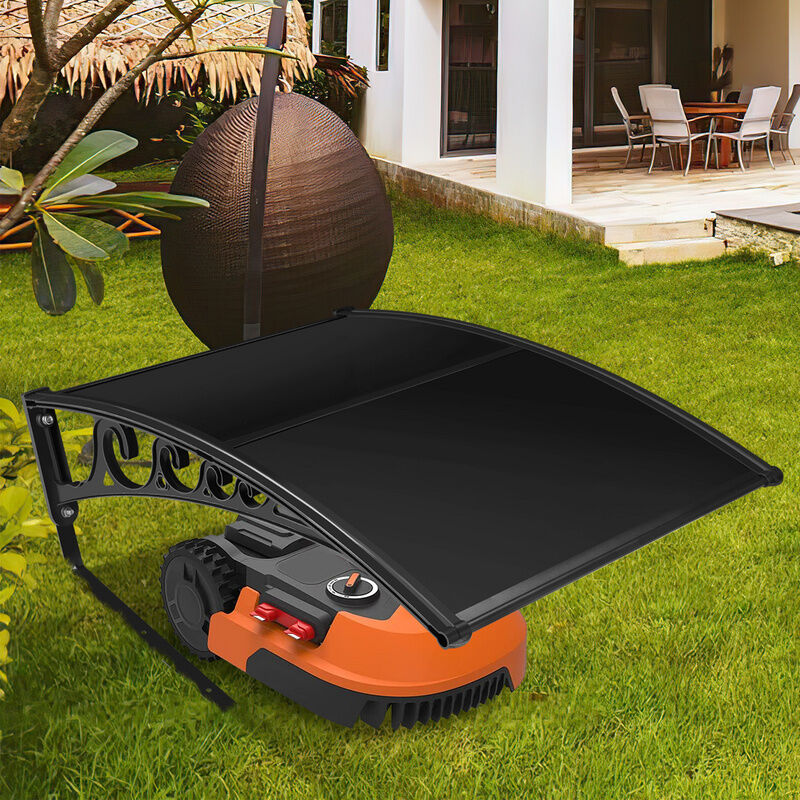 Garage de tondeuse pour Robot Abri 106x87x50 cm Toit noir Cadre en acier noir Garage pour tondeuse Protection extérieure - Tubiaz