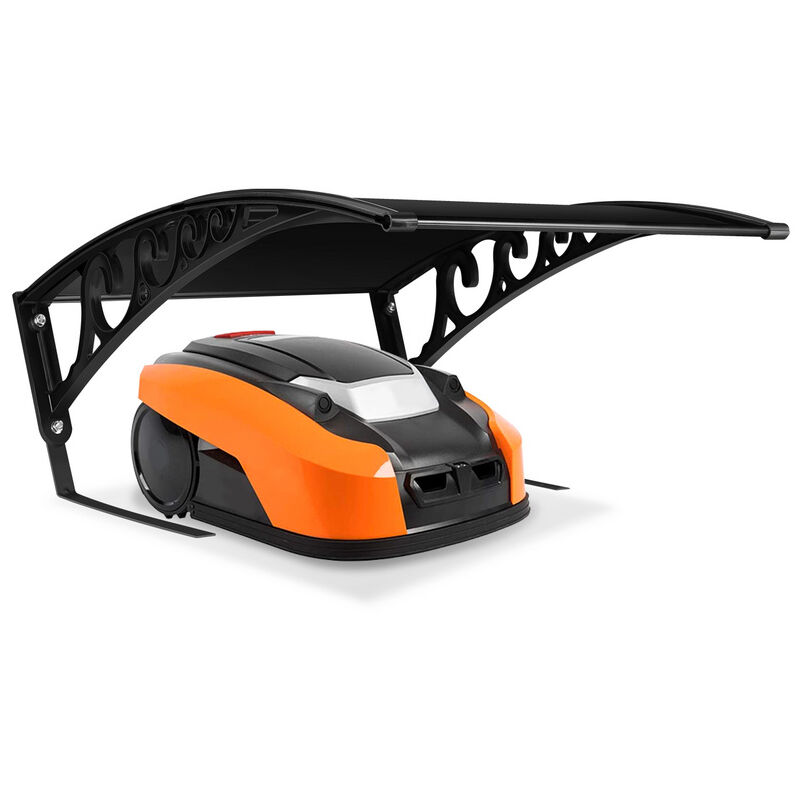 Tubiaz - Garage de Tondeuse Robot Abri pour Robot Taille avec Pieds en métal matériel de Montage Inclus Noir
