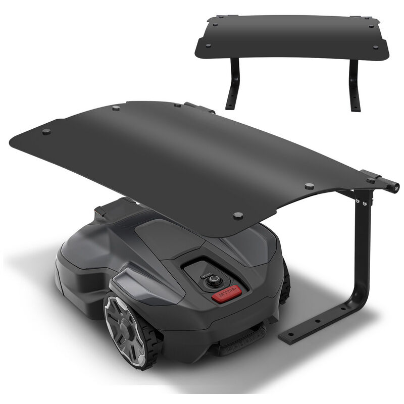 Garage de tondeuse Toit rabattable 73x57x40cm Toit noir Cadre en acier Garage pour tondeuse Protection extérieure - Tubiaz