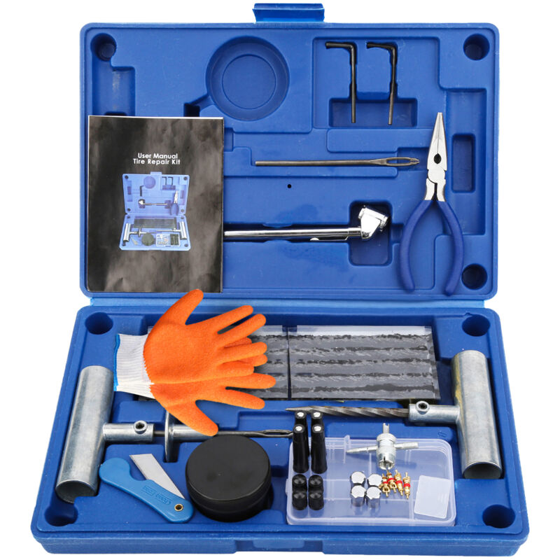 Tubiaz - kit de réparation de pneus de voiture,voiture, Réparation de pneus, 73 pièces, kit de réparation de pneus plats de voiture