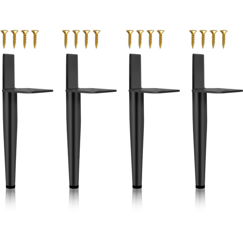 Tubiaz - Lot de 4 Pieds de meubles base ronde Moderne Pieds de Armoire pour Table Hauteur 13cm Métal