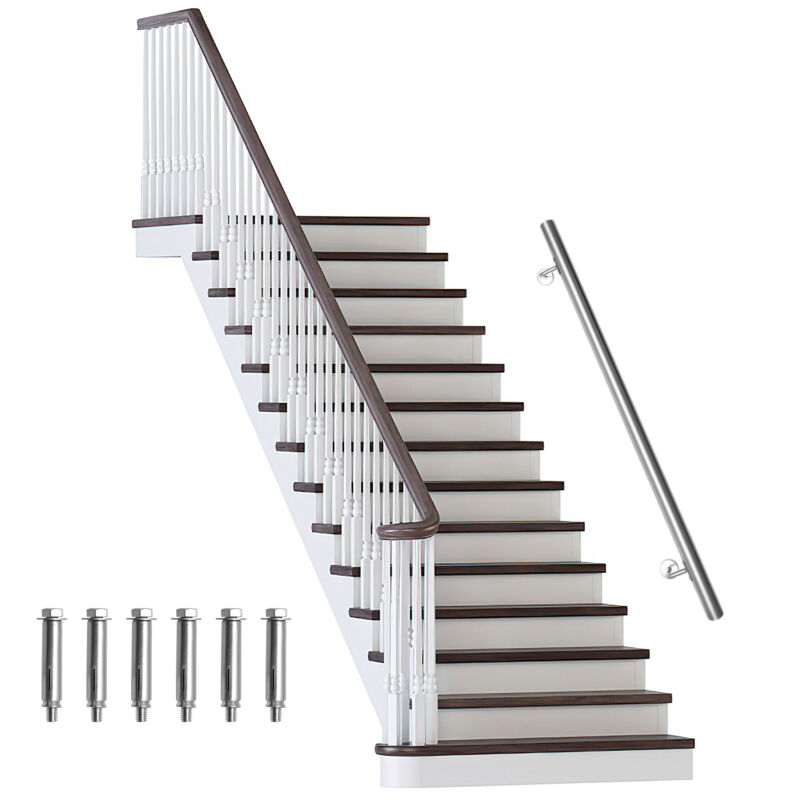 Main courante en acier inoxydable V2A Rampe d'escalier Support mural - au choix 100 cm - Tubiaz