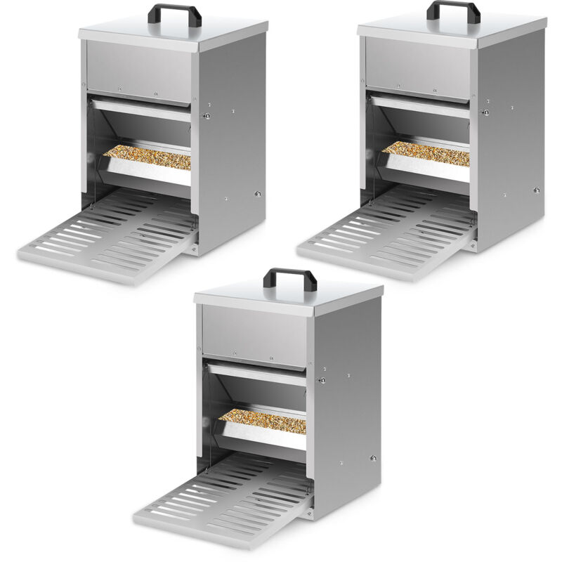 Mangeoire poules automatique – Alimentateur 5KG avec pédale, trappe et couvercle étanche, pour poules, canards et dindes 42x41x25cm - Tubiaz