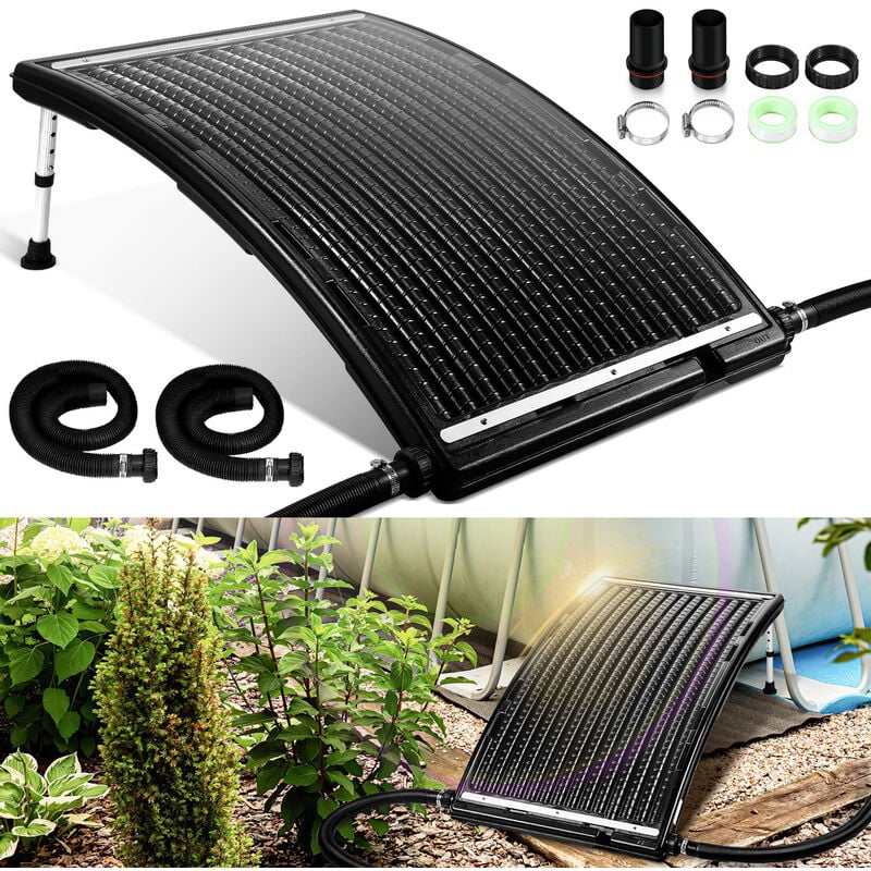 Tubiaz - Panneau de chauffage solaire 110 x 65 x 15 cm 10.000L/h réglable 27/35cm raccord pehd résistant chauffage piscine écologique collecteur
