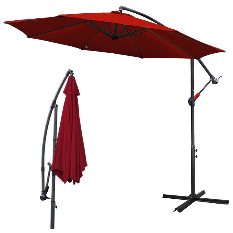 Tubiaz - Parasol Deporté Jardin Pavillon 350 cm - Rouge