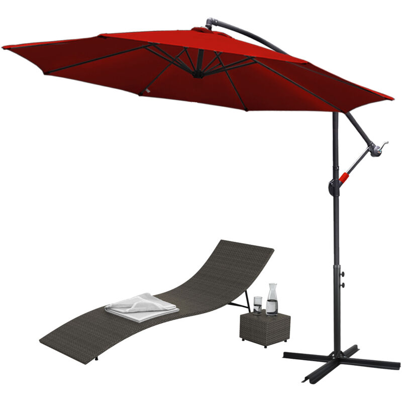 Parasol Deporte Protection uv et résistant aux intempéries Ø300cm Rouge - Tubiaz