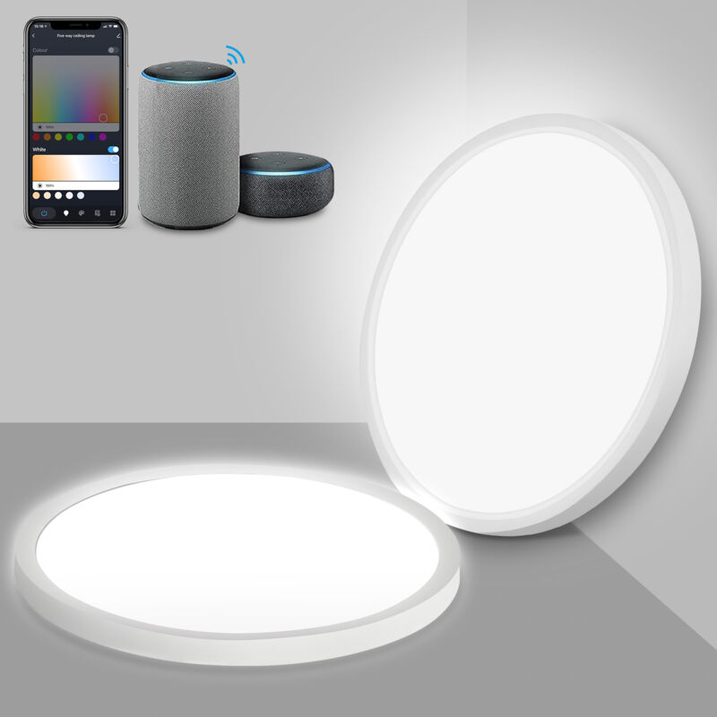 Plafonnier led 24W rgb dimmable lampes Smart Dimmable Compatible avec 2700K-6500K - Tubiaz