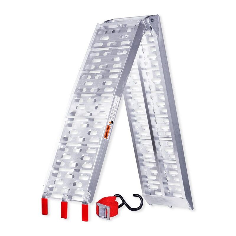 Rampe de chargement pliable en aluminium Rampe d'accès Antidérapant pour Véhicules à Moto capacité de charge de 340 kg - Tubiaz