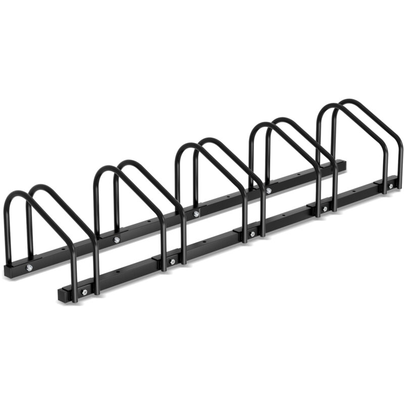 Tubiaz - Râtelier vélos pour 5 vélos, 130x32x26cm, Support à vélo en acier galvanisé, peut être fixé au sol/au mur, pour largeurs de pneus de 3,5 à