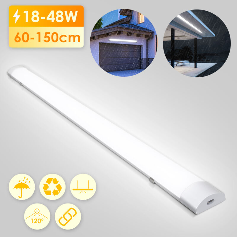 Tubiaz Reglettes LED Etanche 150cm 48W IP65 Interconnectable Température de Couleur: Blanc neutre 4000K