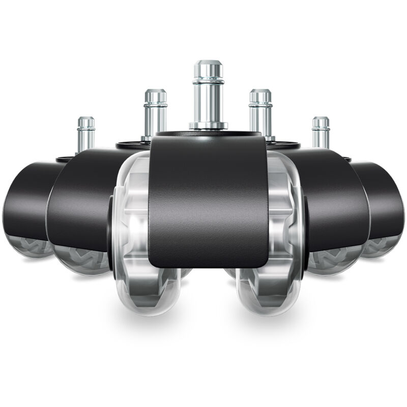 Tubiaz - Roulettes de chaise Roulettes Chaise de Bureau 11mmx22mm Rotation de 360 degrés Contre Rayure Agréable et Silencieux 5 pcs