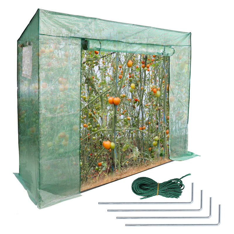 Serre Serre en film plastique pliable Maison de plantes Feuille de protection contre les parasites Tente pour tomates Vert, 200 x 80 x 170cm (LxlxH)