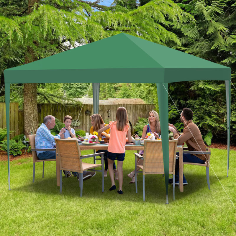 Tente de réception dépliable Tonnelle de jardin Protection contre les uv pour le jardin extérieur, le camping Sans parois latérales 3x3m vert - Tubiaz