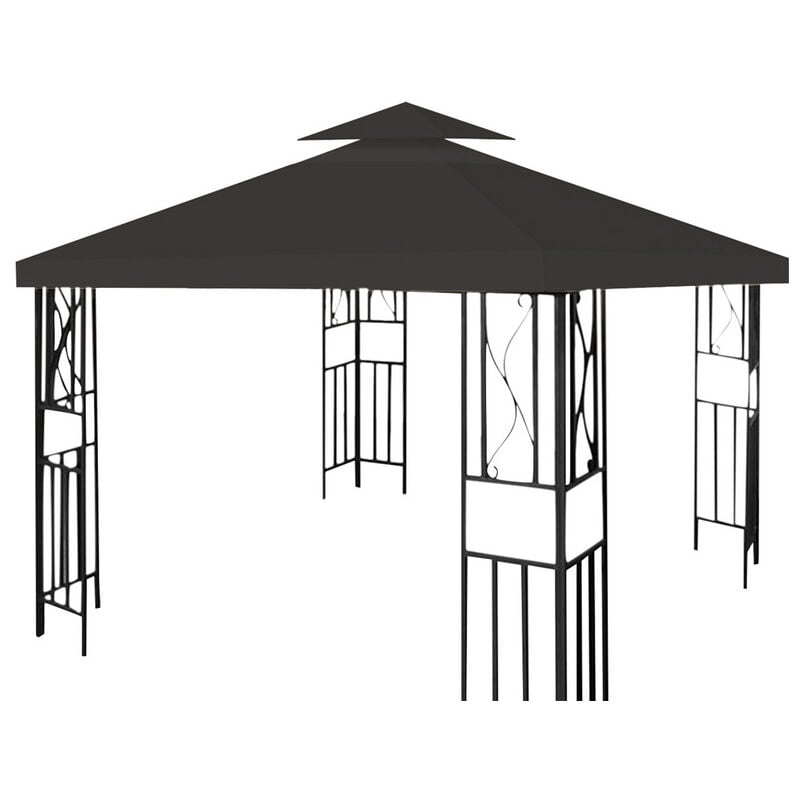 Tubiaz - Toit de remplacement pour gazebos tonnelle tente 3x3m en anthracite 150g/m2 Toit de tente de réception
