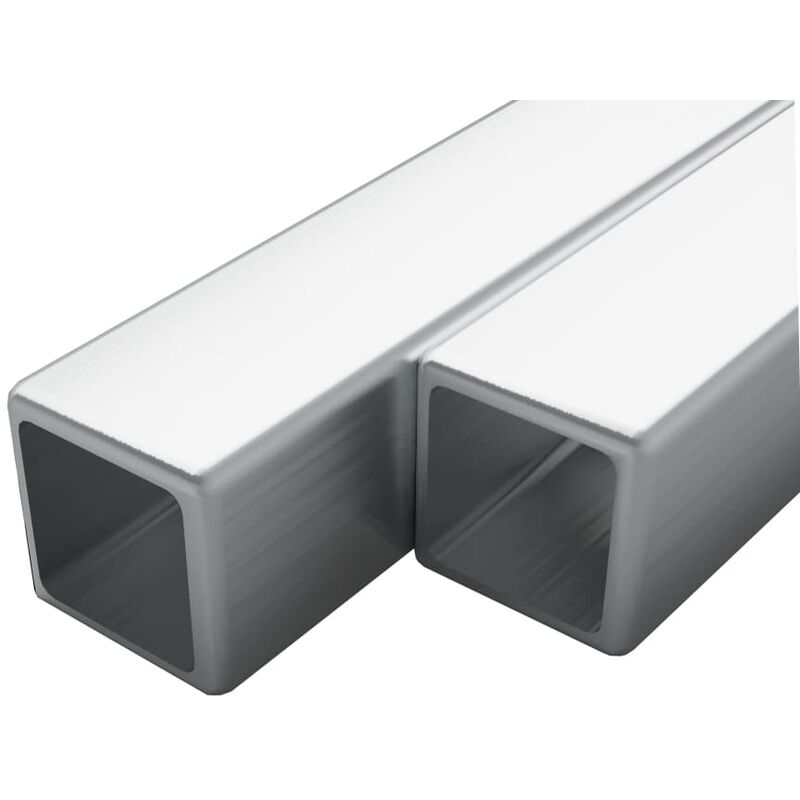 

vidaXL Tubo Acero Inoxidable Cuadrado 2 Unidades Caja V2A 2 m 15x15x1,5mm
