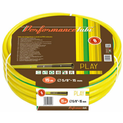 Tubo Acqua Giardino 1/2" Pollice irrigazione Play 3 strati PVC retinato – lung. 15 m