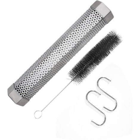 Tubo ahumador de pellets, ahumador para barbacoa, tubo ahumador de pellets de acero inoxidable, generador de humo frío, compatible con todos los ahumadores eléctricos, de gas y de carbón.