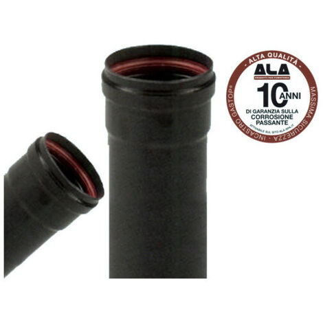 Tubo ALA Aeternum Ø10 cm H50 cm negro mate para estufas de pellets – A.L.A.