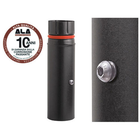 Tubo ALA ECO Combustión Ø8 cm H25 cm negro mate con tapón de inspección – A.L.A.