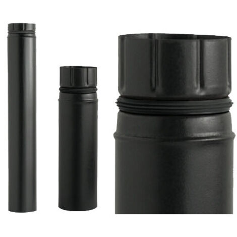 Tubo ALA ECO Pellet Ø10 cm H50 cm negro mate con junta – A.L.A.