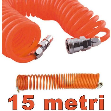 Tubo In Gomma Per Compressore 15 M Con Attacco Rapido 1/4 – Pressione 300 PSI, Rinforzato E Flessibile