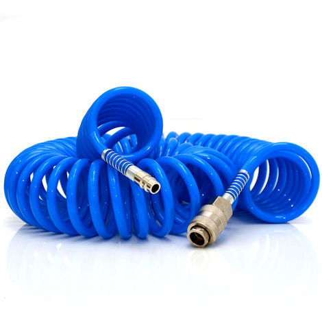 blu Tubo a spirale per aria compressa in poliuretano 8 mm lunghezza 5 m 