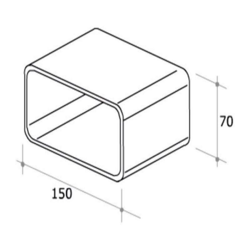 Tubo cappa aspirante cucina Giunzione Rettangolare 150 x 70 mm f 126