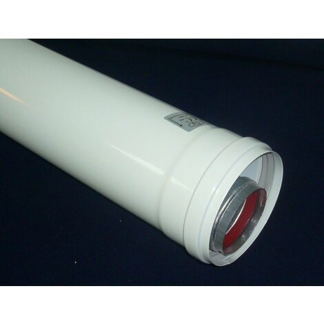 DISMOL MASQUEFA, S.L. Tubo Coaxial Macho/Hembra Aluminio Blanco Diam. 60/100 1 M