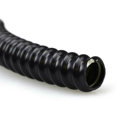 Tubo corrugado flexible, negro, GUS, 8 mm, resistente a los rayos UV, 1 m = 1 pieza.