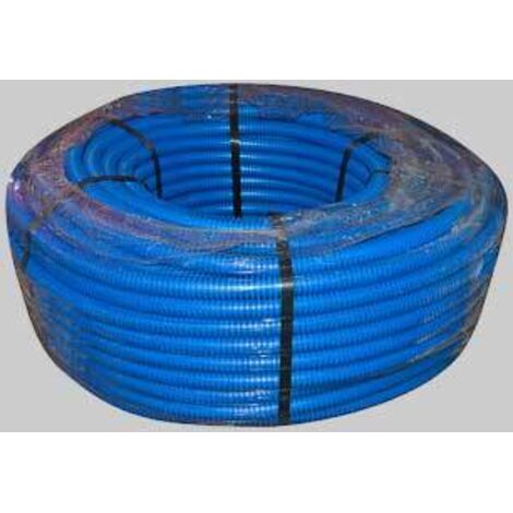 Tubo corrugato con tirafilo blu diametro 20 mm - rotolo 100 mt conf. da 100 ml