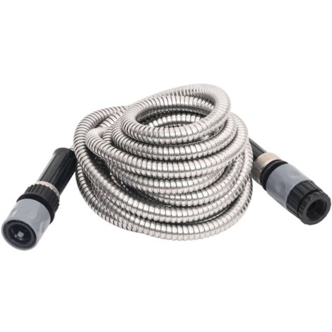 Tubo da Giardino con Ugello Spray Argento 20,6" 22,5 m Acciaio vidaXL