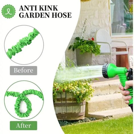 Tubo da giardino estensibile da 15 m, tubo da giardino estensibile, tubo flessibile per l'acqua con 7 modalità di spruzzo, leggero e facile da riporre per irrigazione, giardino, irrigazione, pulizia