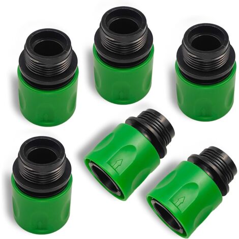 Tubo da giardino in 6 pezzi con filettatura esterna per collegamento rapido - prolunga per connettori tipo Hozelock