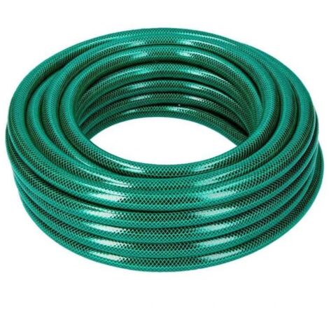 GNCGARDEN Tubo da giardino verde 3/4" da 50 metri, resistente e flessibile di 3 strati realizzato in tessuto twill di poliestere. Offerta esclusiva