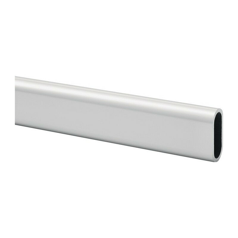 

Tubo de armario ovalado aluminio, plateado, anodizado, altura 30 mm, ancho 14 mm, espesor de pared 2 mm, 1.000 mm HERMETA